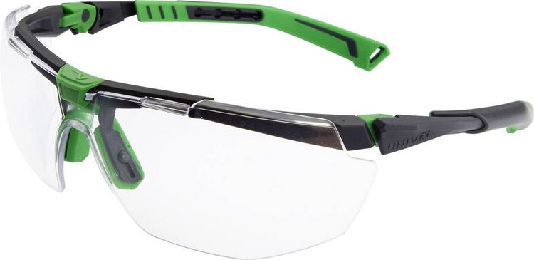 Produktbild: Univet 5X1 5X1-03-00 Schutzbrille mit Antibeschlag-Schutz, inkl. UV-Schutz Schwarz, Gr&uuml;n EN 166 DIN 166