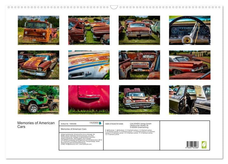 Produktbild: Memories of American Cars (Wandkalender 2026 DIN A2 quer), CALVENDO Monatskalender
