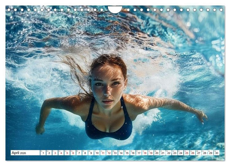 Produktbild: Aqua Desire &ndash; KI-Sch&ouml;nheiten unter Wasser (Wandkalender 2026 DIN A4 quer), CALVENDO Monatskalender