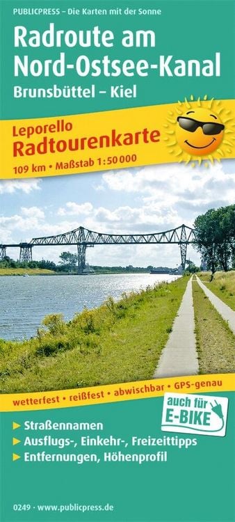 Produktbild: Publicpress Leporello Radtourenkarte Radroute Nord-Ostsee-Kanal 1:50.000
