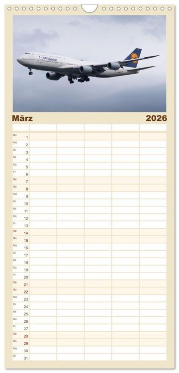 Produktbild: Familienplaner 2026 - Boeing 747 Kalender mit 5 Spalten (Wandkalender, 21 x 45 cm) CALVENDO