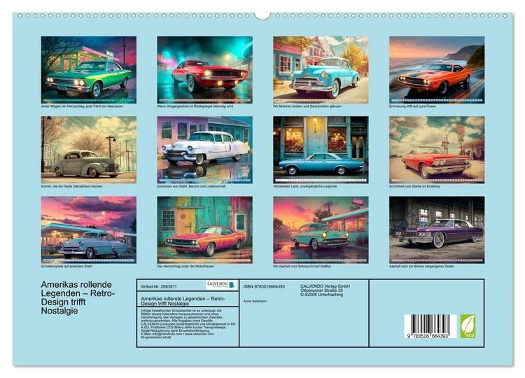 Produktbild: Amerikas rollende Legenden &ndash; Retro-Design trifft Nostalgie (hochwertiger Premium Wandkalender 2026 DIN A2 quer), Kunstdruck in Hochglanz