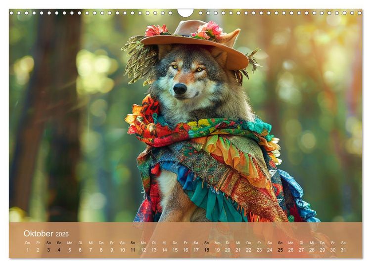 Produktbild: Waldtiere mit Stil. Tierische Trendsetter in der Natur (Wandkalender 2026 DIN A3 quer), CALVENDO Monatskalender