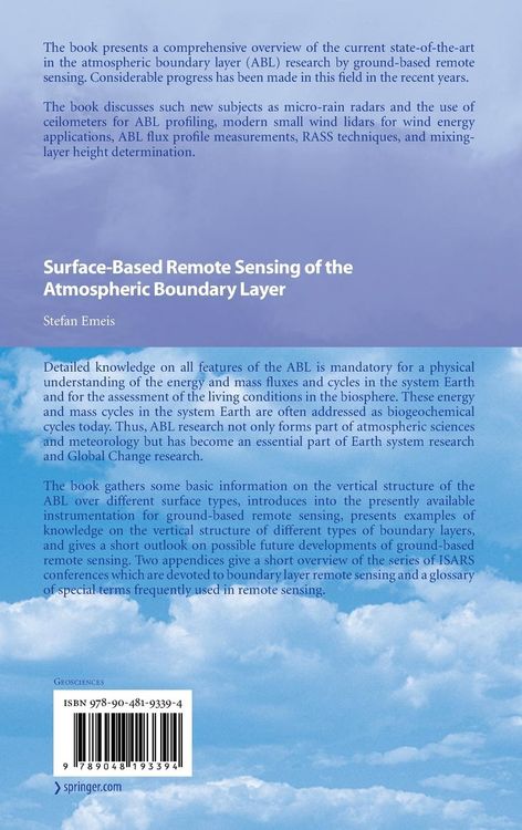 Produktbild: Surface-Based Remote Sensing of the Atmospheric Boundary Layer