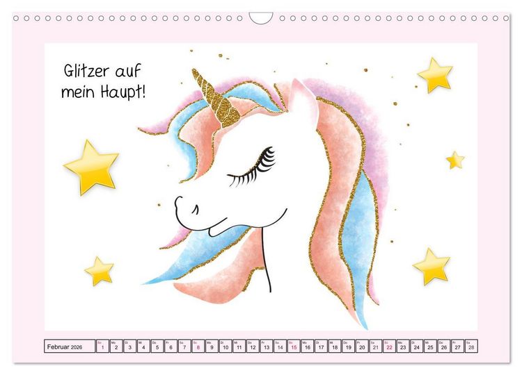 Produktbild: Unicorns. Einhorn-Spr&uuml;che und Weisheiten! (Wandkalender 2026 DIN A3 quer), CALVENDO Monatskalender