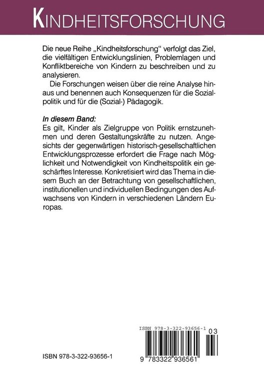 Produktbild: Kindheitspolitik international
