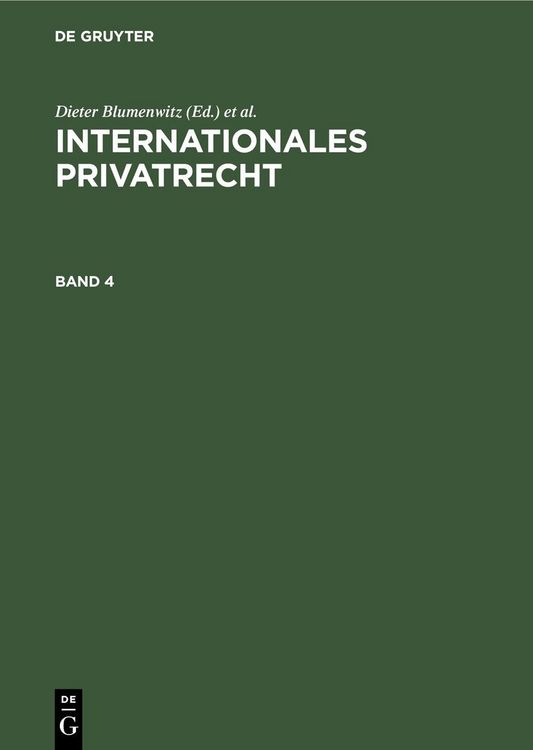 Produktbild: Internationales Privatrecht. Band 4