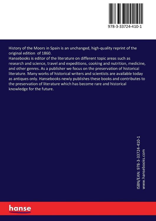 Produktbild: History of the Moors in Spain
