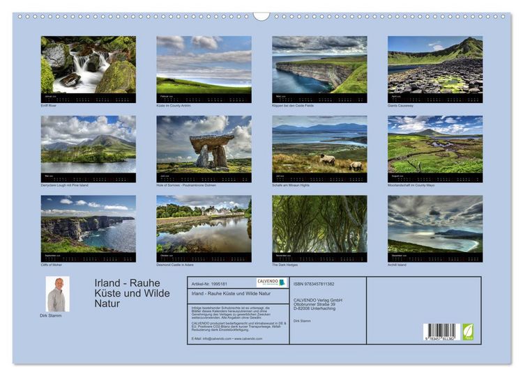 Produktbild: Irland - Rauhe K&uuml;ste und Wilde Natur (Wandkalender 2026 DIN A2 quer), CALVENDO Monatskalender