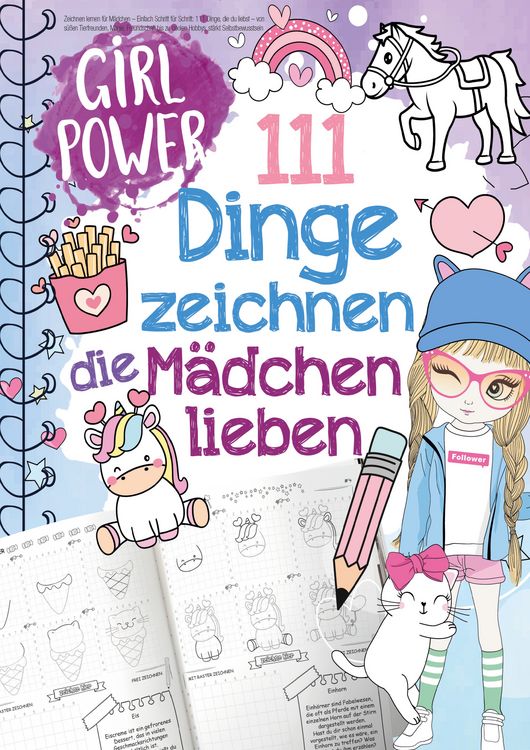 Produktbild: 111 Dinge zeichnen lernen, die M&auml;dchen lieben: Einfach Schritt f&uuml;r Schritt
