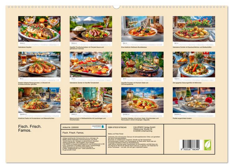 Produktbild: Fisch. Frisch. Famos. (hochwertiger Premium Wandkalender 2027 DIN A2 quer), Kunstdruck in Hochglanz