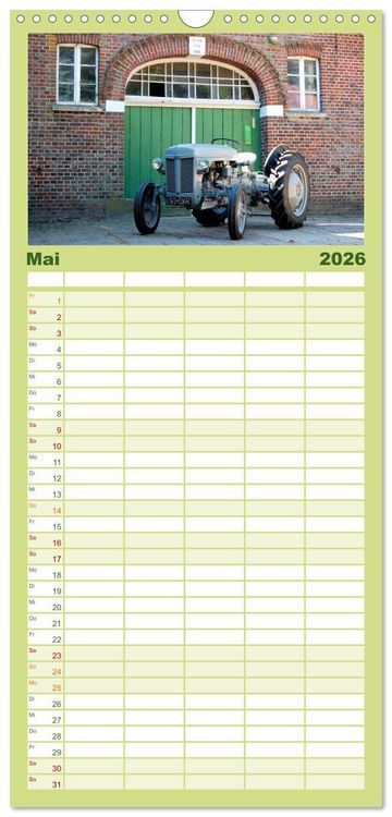 Produktbild: Familienplaner 2026 - Historische Traktoren 2026 mit 5 Spalten (Wandkalender, 21 x 45 cm) CALVENDO