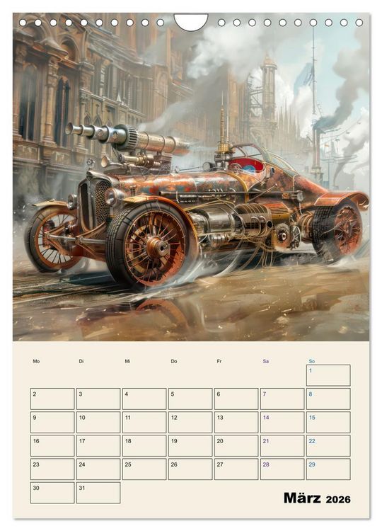 Produktbild: Steampunk - Mechanische Fantasiewelt (Wandkalender 2026 DIN A4 hoch), CALVENDO Monatskalender