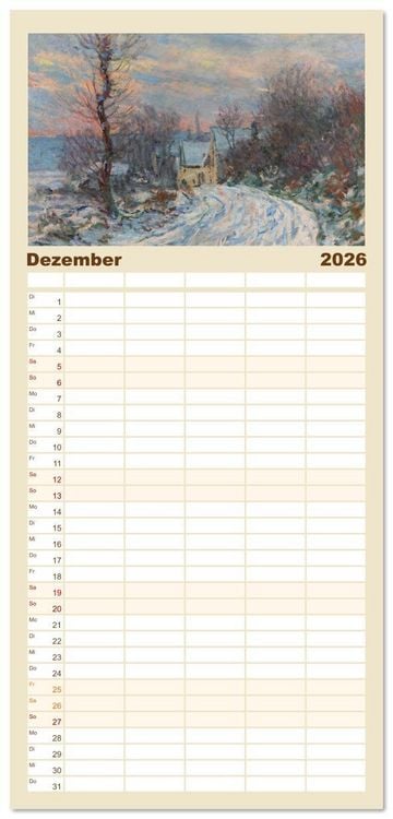 Produktbild: Familienplaner 2026 - Typisch Monet mit 5 Spalten (Wandkalender, 21 x 45 cm) CALVENDO