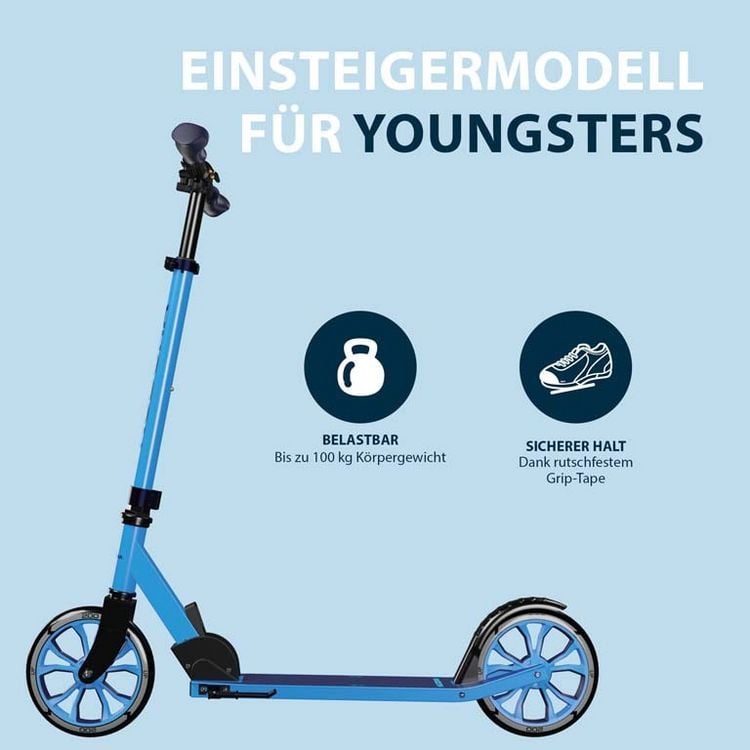 Produktbild: HUDORA 14450 - Scooter Up 200, cyan, Alu-Cityroller