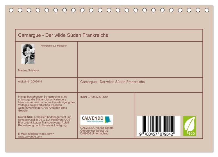 Produktbild: Camargue - Der wilde S&uuml;den Frankreichs (Tischkalender 2026 DIN A5 quer), CALVENDO Monatskalender