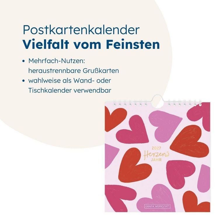 Produktbild: Postkartenkalender 2027 Herzensjahr