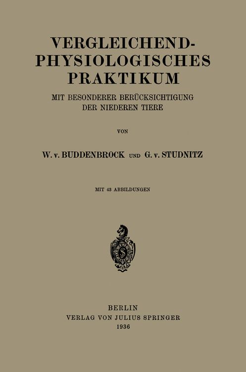 Produktbild: Vergleichend-physiologisches Praktikum