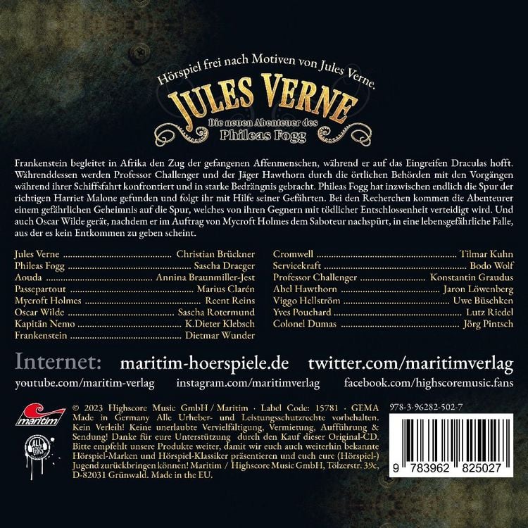 Produktbild: Die neuen Abenteuer des Phileas Fogg - Die Afrika-Verschw&ouml;rung, 1 Audio-CD