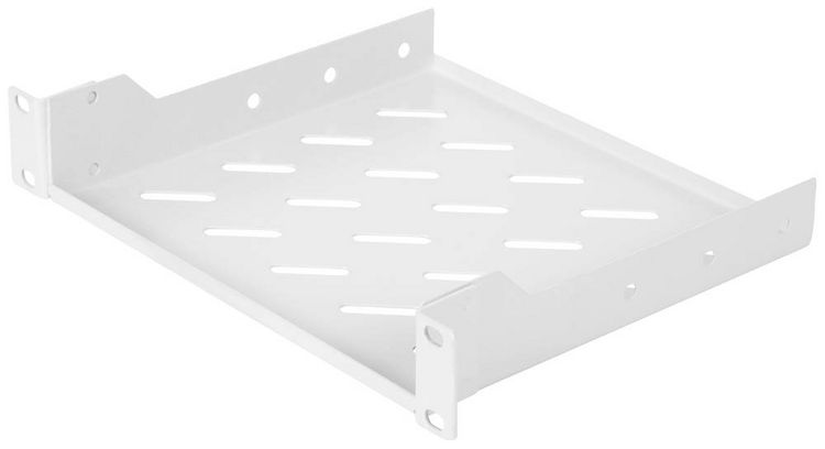 Produktbild: Digitus DN-10-TRAY-2 10 Zoll Netzwerkschrank-Ger&auml;teboden mit L&uuml;ftungsschlitzen, Perforiert Geeignet f&uuml;r Schranktiefe: ab 300 mm Lichtgrau (RAL 703