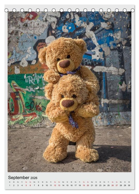 Produktbild: Travelling Teddy in Europa (Tischkalender 2026 DIN A5 hoch), CALVENDO Monatskalender