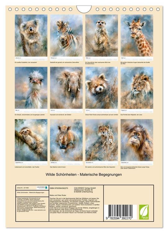 Produktbild: Wilde Sch&ouml;nheiten - Malerische Begegnungen (Wandkalender 2027 DIN A4 hoch), CALVENDO Monatskalender