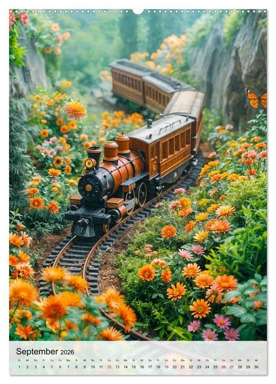 Produktbild: Eisenbahnen - Miniaturbahnen zwischen Fantasie und Fernweh (Wandkalender 2026 DIN A2 hoch), CALVENDO Monatskalender