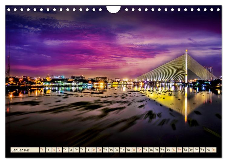 Produktbild: Metropolen - Nacht Skylines (Wandkalender 2026 DIN A4 quer), CALVENDO Monatskalender