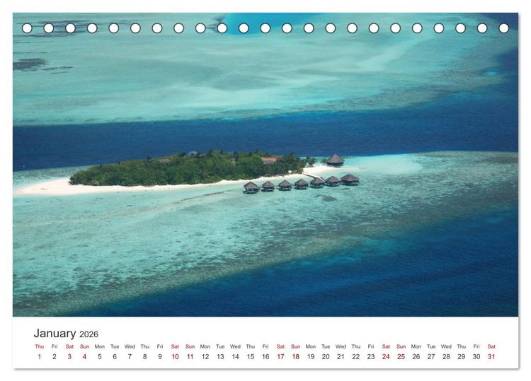 Produktbild: Maldives from above (Desk Calendar 2026 DIN A5 landscape), CALVENDO 12 Month DeskCalendar