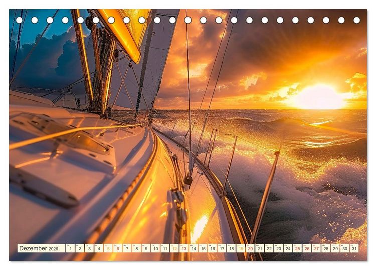 Produktbild: Segeln - sch&ouml;ne Momente (Tischkalender 2026 DIN A5 quer), CALVENDO Monatskalender