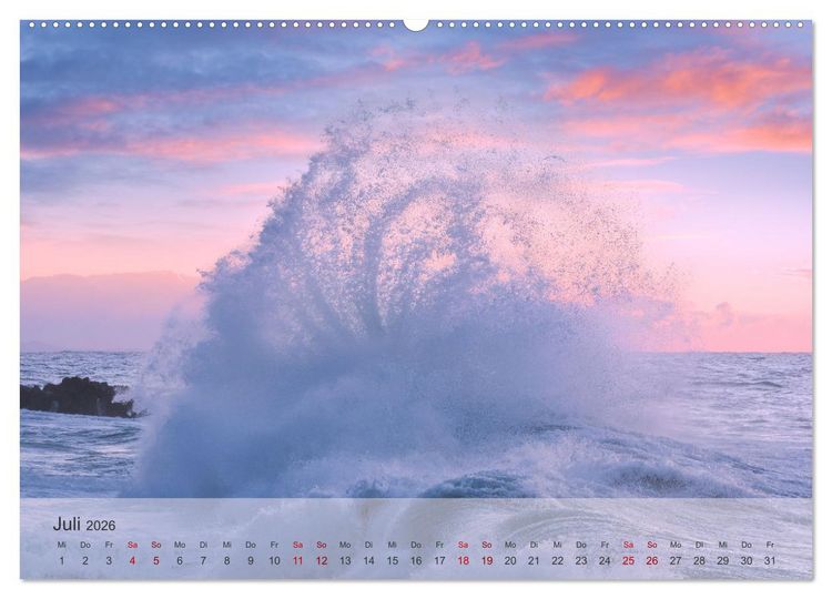 Produktbild: Wellen Konzert (hochwertiger Premium Wandkalender 2026 DIN A2 quer), Kunstdruck in Hochglanz