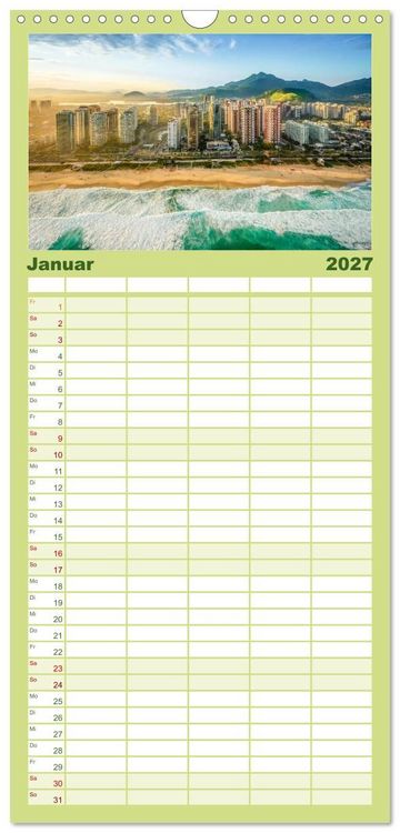 Produktbild: Familienplaner 2027 - Brasilien - Das einzigartige Land in S&uuml;damerika. mit 5 Spalten (Wandkalender, 21 x 45 cm) CALVENDO