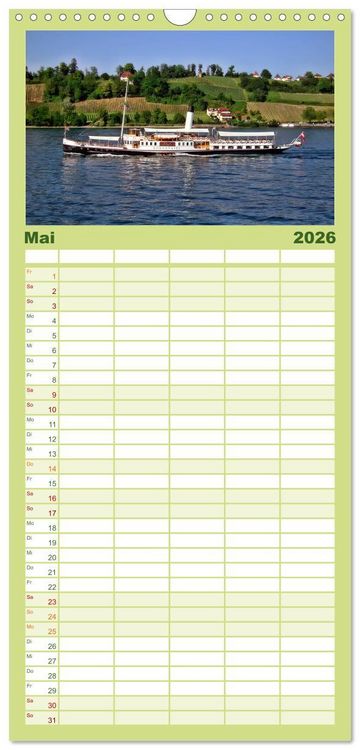 Produktbild: Familienplaner 2026 - Bodensee - "Die D&ouml;rfer sind wie ein Garten ..." (Rainer Maria Rilke) mit 5 Spalten (Wandkalender, 21 x 45 cm) CALVENDO