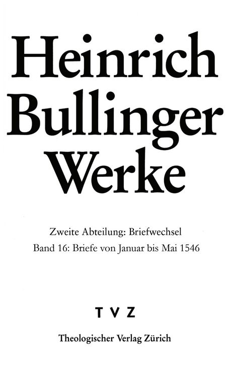 Produktbild: Bullinger, Heinrich: Werke