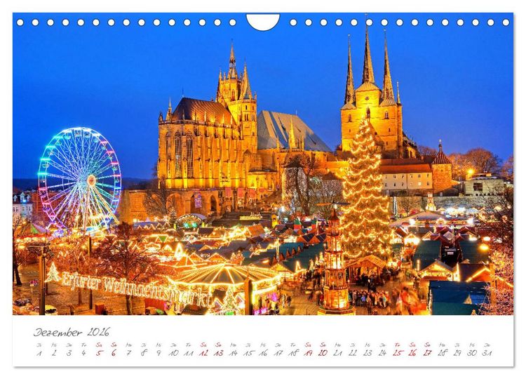 Produktbild: Erfurt - Die Landeshauptstadt mit Geschichte (Wandkalender 2026 DIN A4 quer), CALVENDO Monatskalender