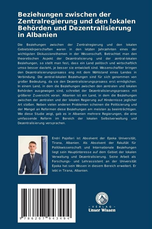 Produktbild: Beziehungen zwischen der Zentralregierung und den lokalen Beh&ouml;rden und Dezentralisierung in Albanien