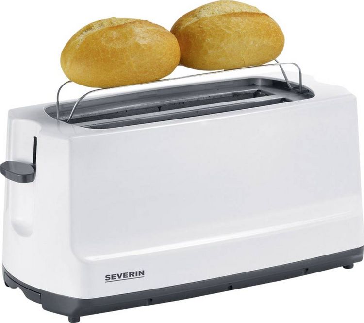 Produktbild: Severin AT 2234 Doppel-Langschlitztoaster mit Br&ouml;tchenaufsatz Wei&szlig;, Grau