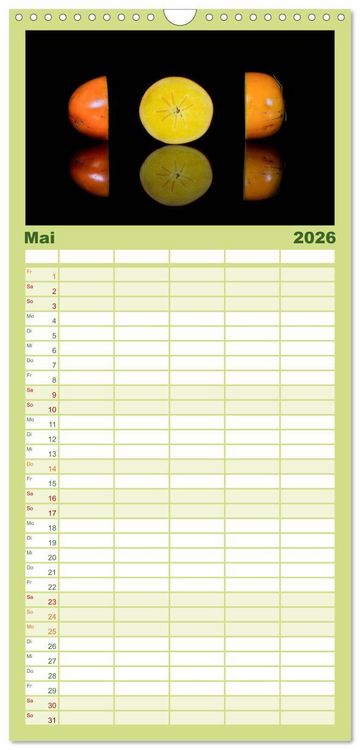 Produktbild: Familienplaner 2026 - Fr&uuml;chte dreigeteilt mit 5 Spalten (Wandkalender, 21 x 45 cm) CALVENDO