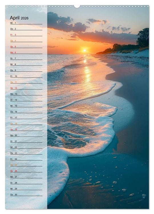 Produktbild: Maritim, Deutschlands K&uuml;sten (Wandkalender 2026 DIN A2 hoch), CALVENDO Monatskalender