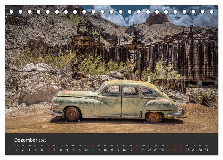 Produktbild: Vergessene Zeitzeugen entlang der Route 66 (Tischkalender 2026 DIN A5 quer), CALVENDO Monatskalender