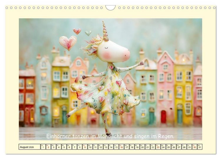 Produktbild: Einhornzauber. Liebliche Unicorn-Weisheiten (Wandkalender 2026 DIN A3 quer), CALVENDO Monatskalender