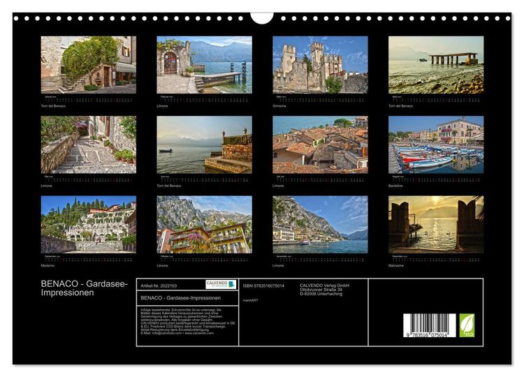 Produktbild: BENACO - Gardasee-Impressionen (Wandkalender 2026 DIN A3 quer), CALVENDO Monatskalender