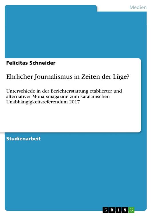 Produktbild: Ehrlicher Journalismus in Zeiten der L&uuml;ge?