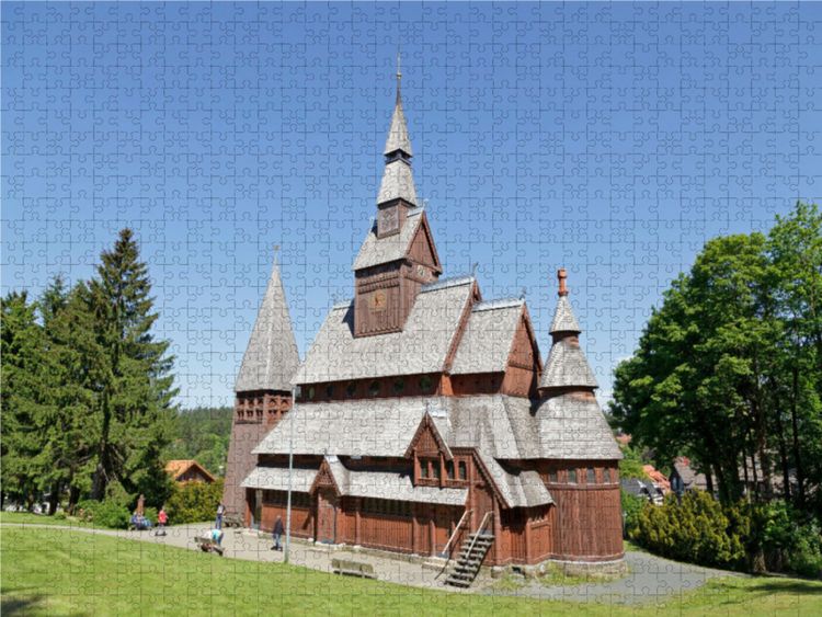 Produktbild: CALVENDO Puzzle Stabkirche | 1000 Teile Lege-Gr&ouml;&szlig;e 64x48cm Foto-Puzzle f&uuml;r gl&uuml;ckliche Stunden