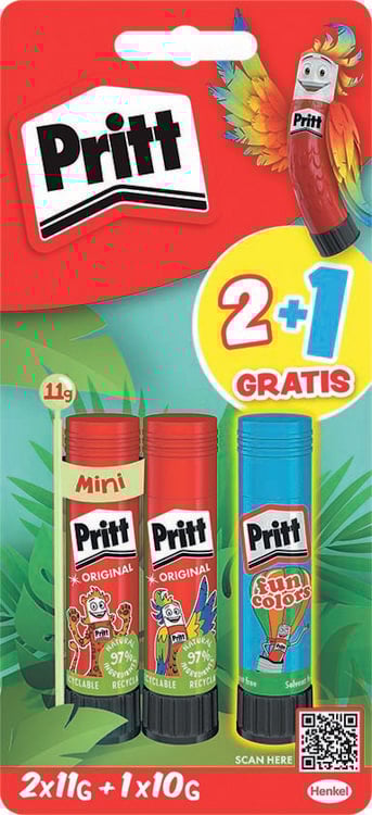 Produktbild: Pritt BTS Designstifte, Klebestifte 211g + 110 g, Blisterkarte