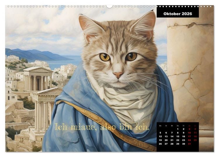 Produktbild: Katzen k&ouml;nnen alles, au&szlig;er traurig. (Wandkalender 2026 DIN A2 quer), CALVENDO Monatskalender