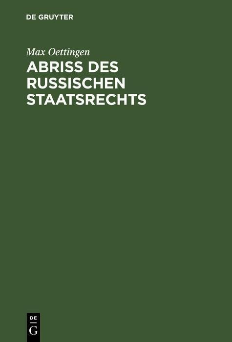 Produktbild: Abriss des russischen Staatsrechts