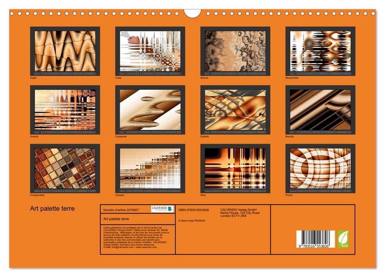Produktbild: Art palette terre (Calendrier mural 2026 DIN A3 vertical), CALVENDO calendrier mensuel