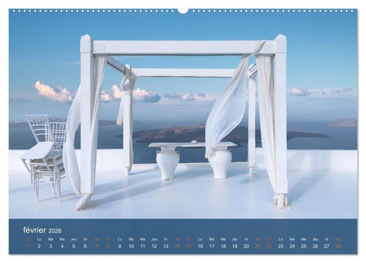 Produktbild: Santorin - La Magie des Cyclades (Calendrier mural 2026 DIN A2 vertical), CALVENDO calendrier mensuel