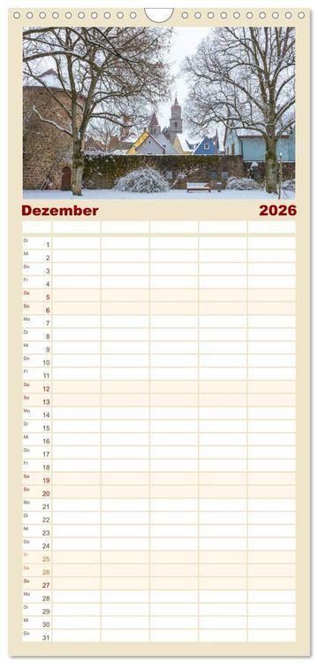Produktbild: Familienplaner 2026 - Ein Spaziergang durch Feuchtwangen mit 5 Spalten (Wandkalender, 21 x 45 cm) CALVENDO